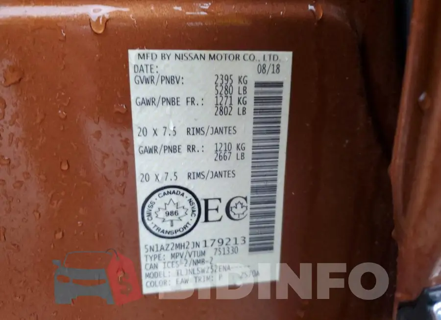 5N1AZ2MH2JN179213 Photo# 14