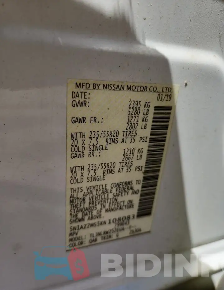 5N1AZ2MS5KN108083 Photo# 14