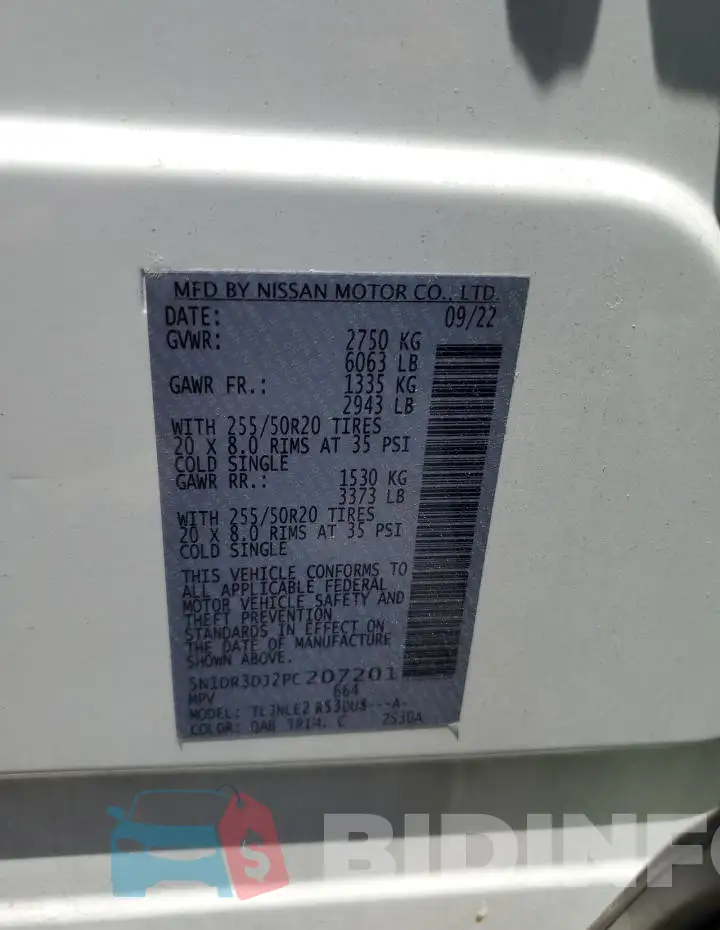 5N1DR3DJ2PC207201 Photo# 13