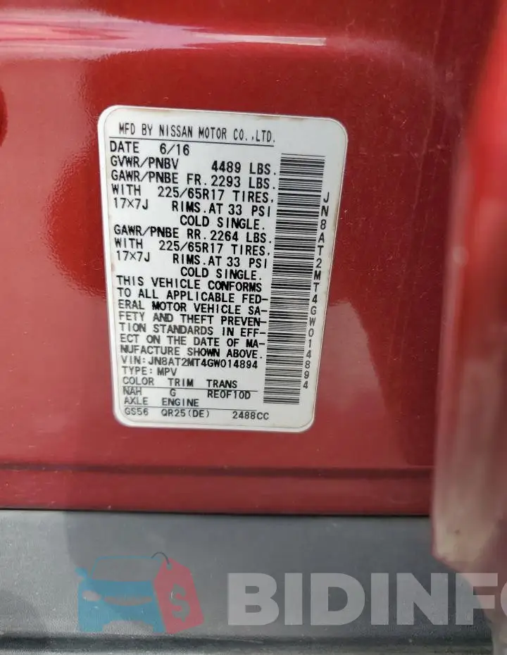 JN8AT2MT4GW014894 Photo# 13