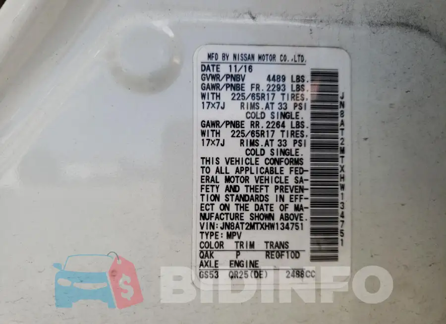 JN8AT2MTXHW134751 Photo# 13