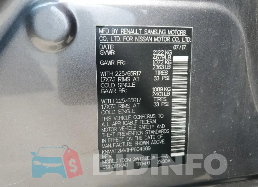 KNMAT2MV1HP604589 Photo# 13