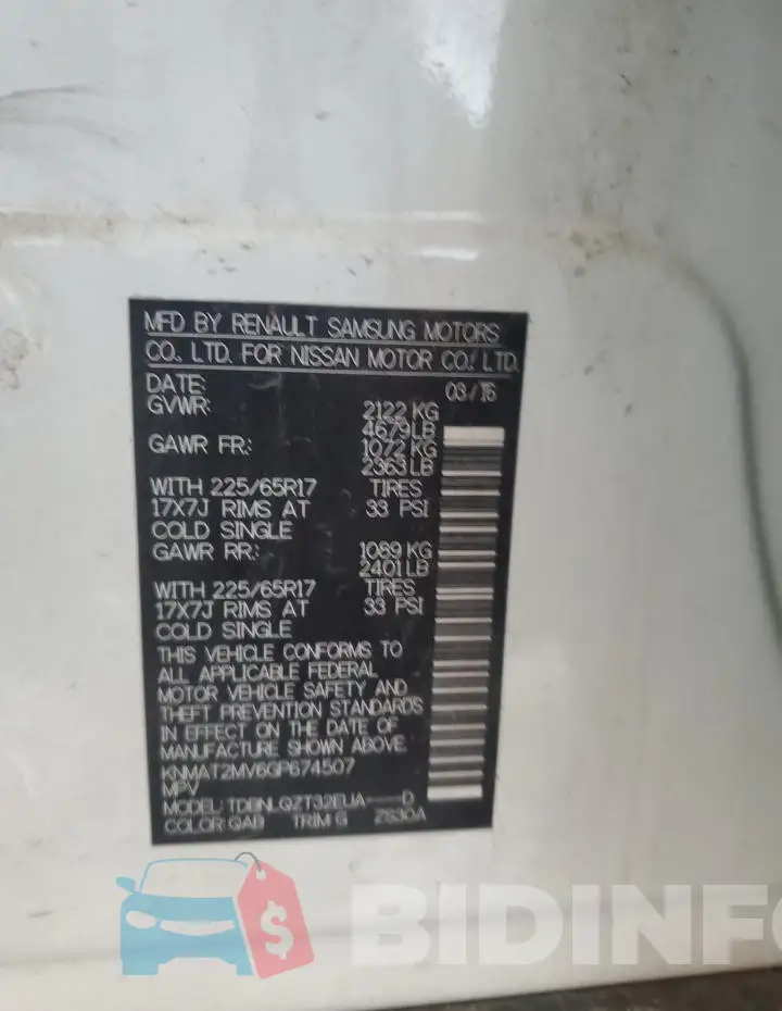 KNMAT2MV6GP674507 Photo# 13