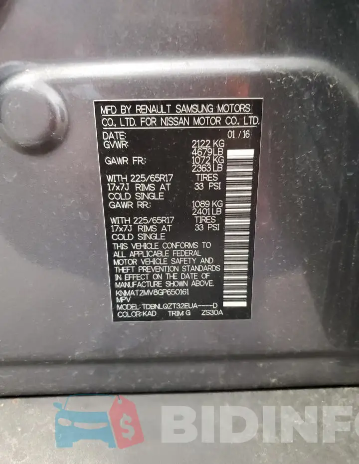 KNMAT2MV8GP650161 Photo# 13