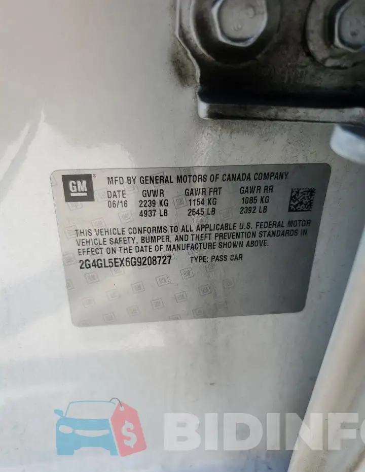 2G4GL5EX6G9208727 Photo# 12