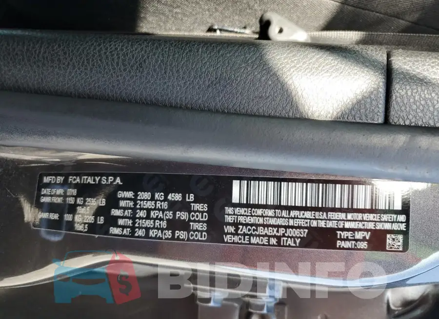 ZACCJBABXJPJ00637 Photo# 13