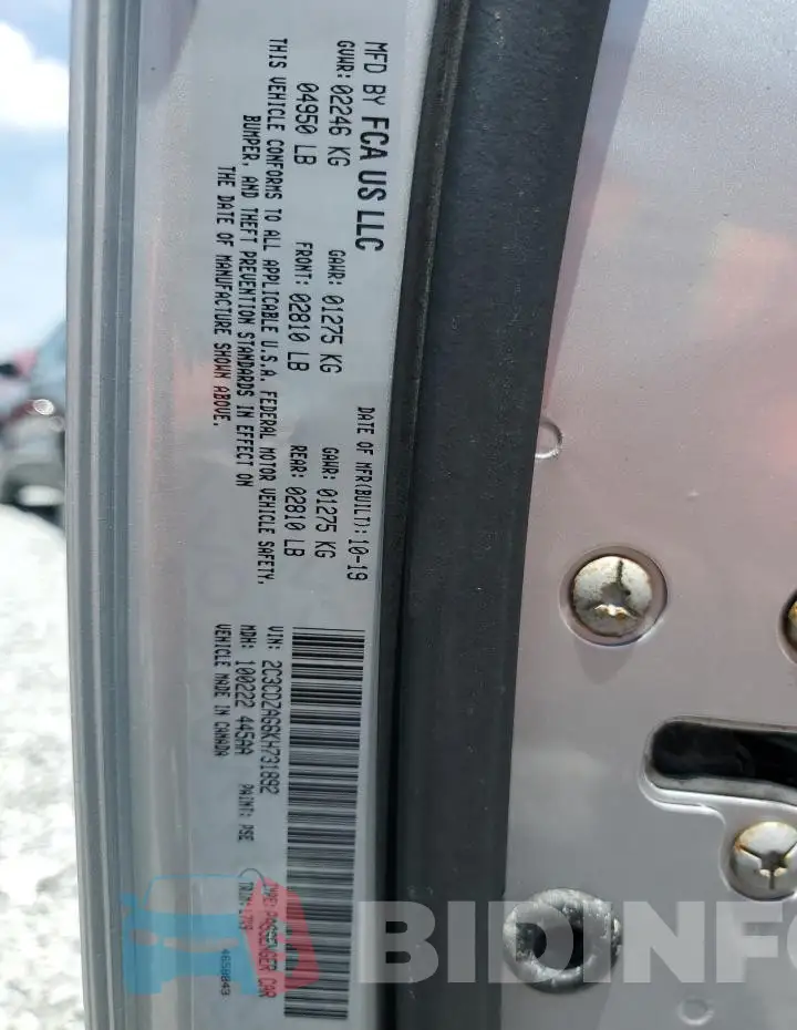 2C3CDZAG6KH731892 Photo# 12
