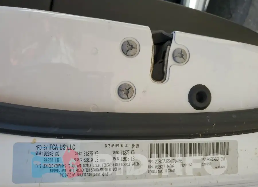 2C3CDZJG5KH714758 Photo# 13
