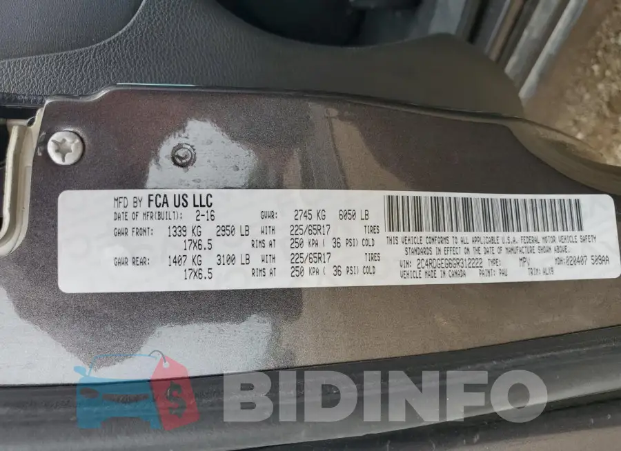 2C4RDGEG6GR312222 Photo# 14