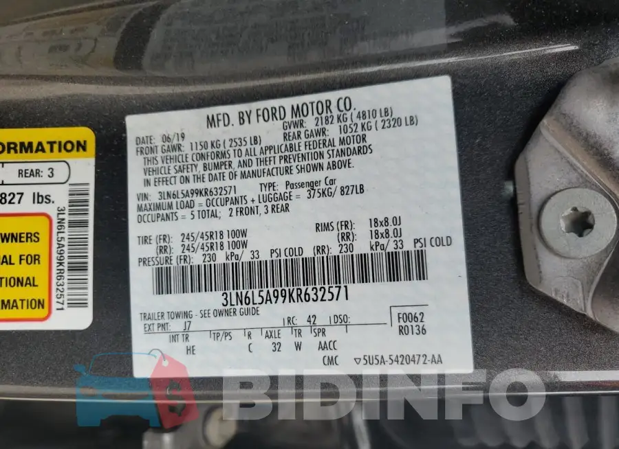 3LN6L5A99KR632571 Photo# 12