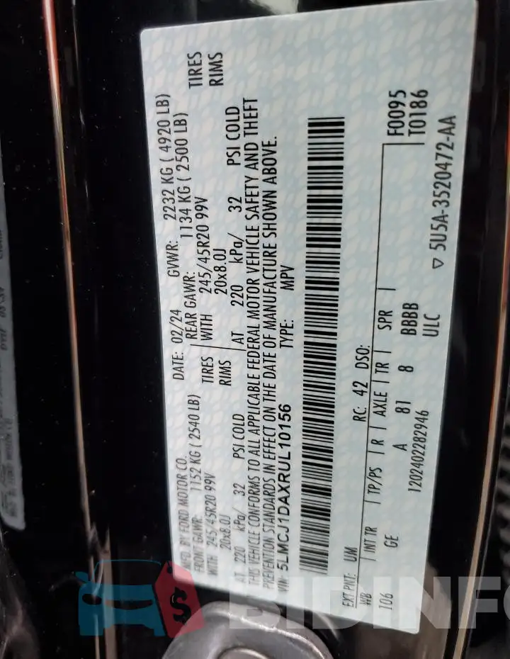 5LMCJ1DAXRUL10156 Photo# 13