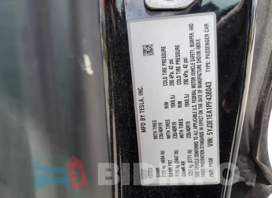 5YJ3E1EA1PF438043 Photo# 12