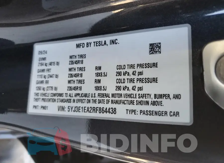 5YJ3E1EA2RF864438 Photo# 13