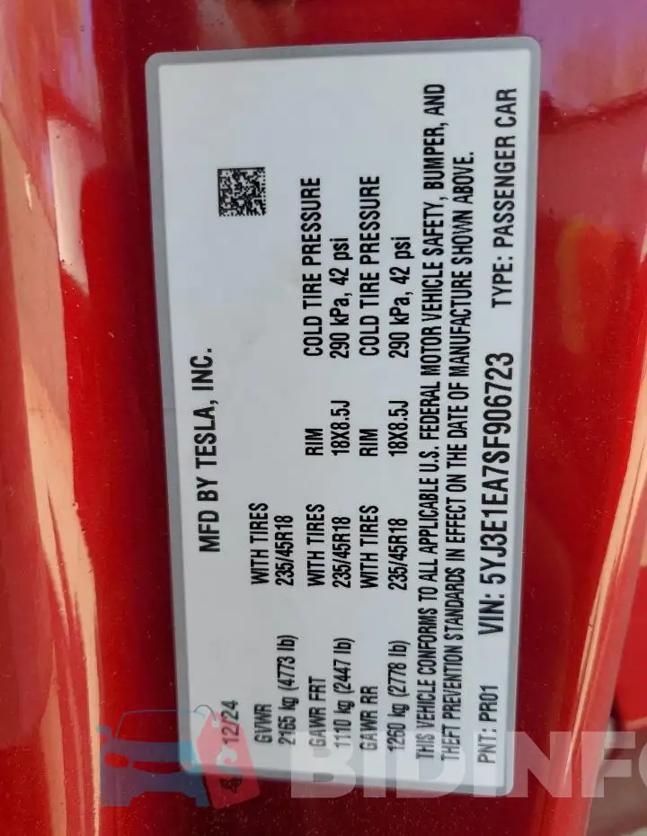 5YJ3E1EA7SF906723 Photo# 12