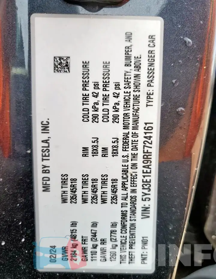 5YJ3E1EA9RF724161 Photo# 13