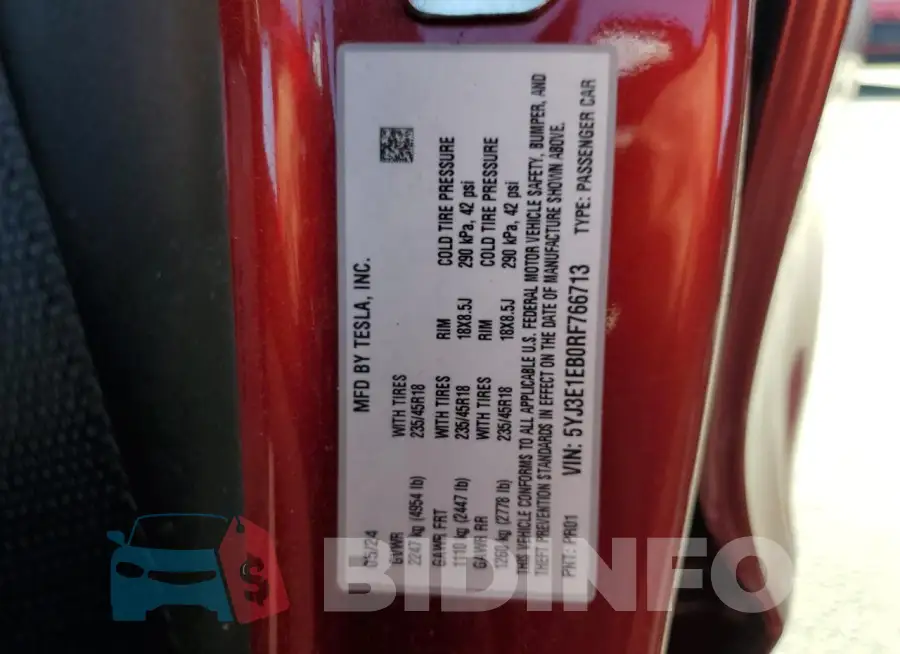 5YJ3E1EB0RF766713 Photo# 12