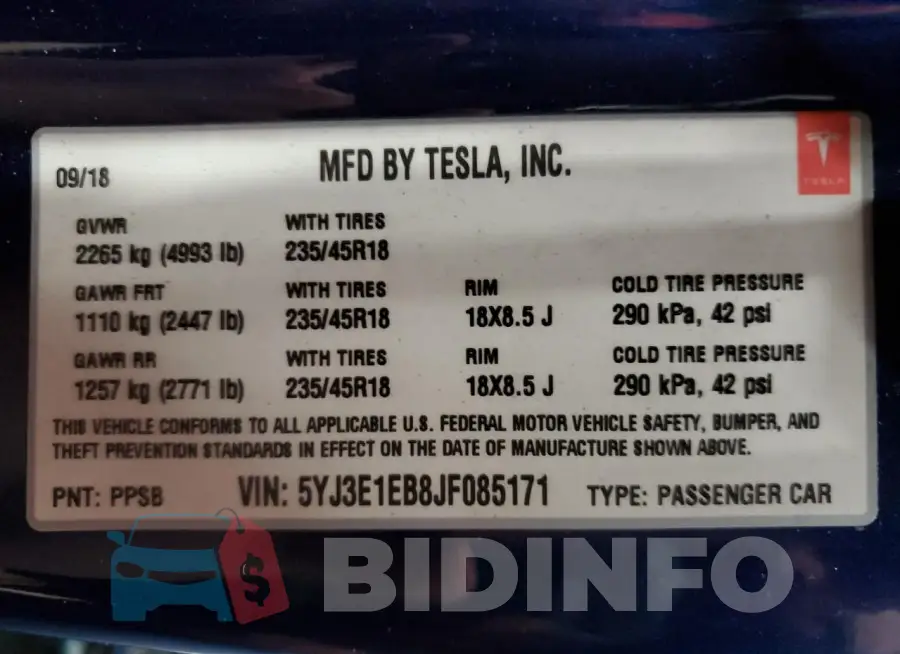 5YJ3E1EB8JF085171 Photo# 13
