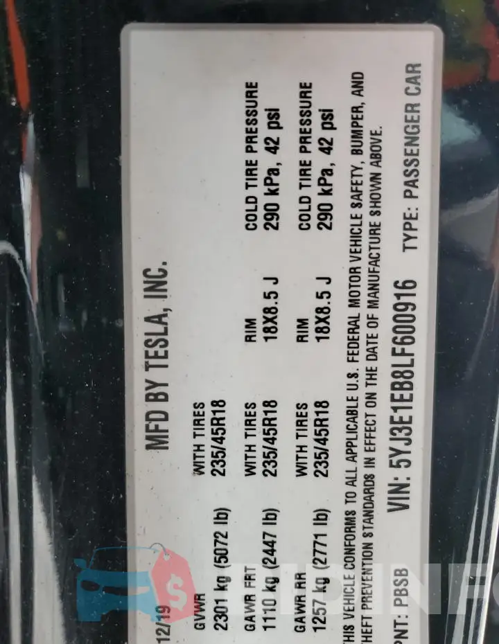 5YJ3E1EB8LF600916 Photo# 12