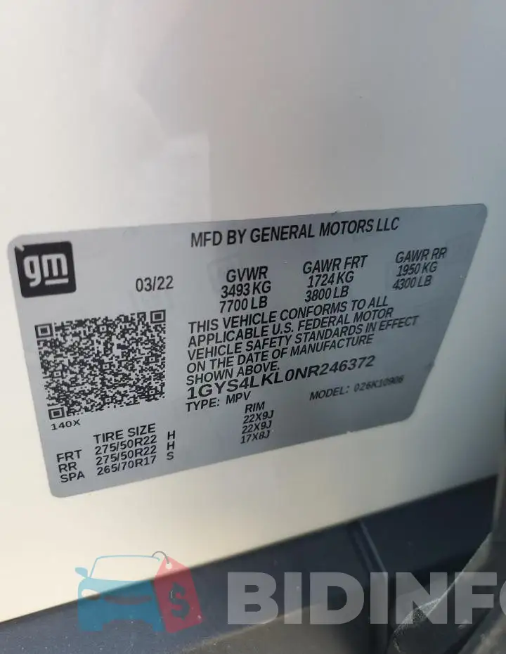 1GYS4LKL0NR246372 Photo# 14