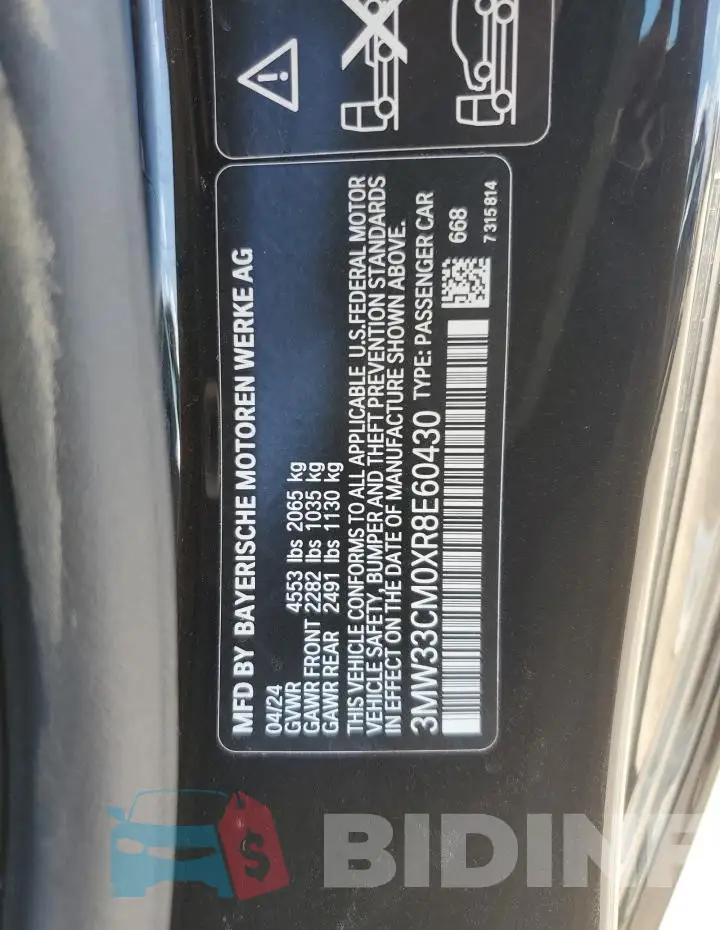3MW33CM0XR8E60430 Photo# 13