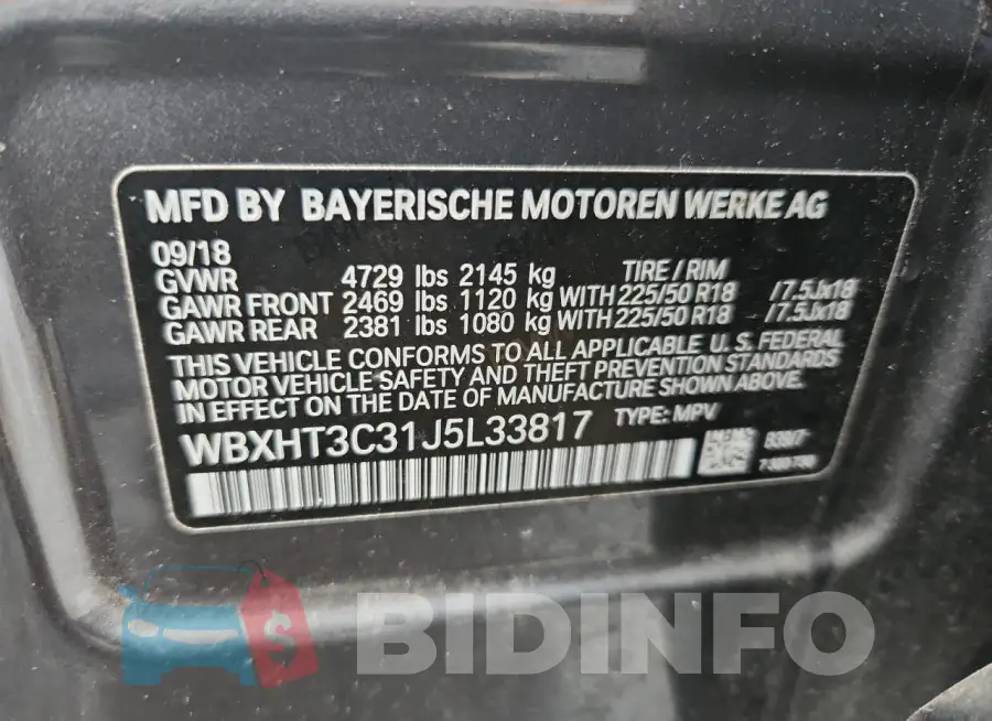 WBXHT3C31J5L33817 Photo# 14
