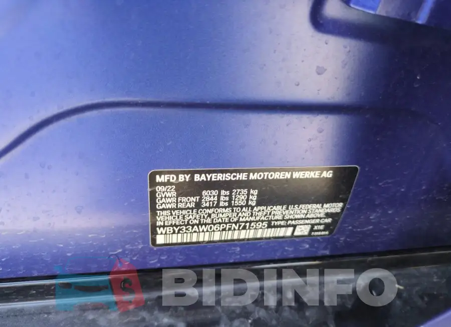 WBY33AW06PFN71595 Photo# 12