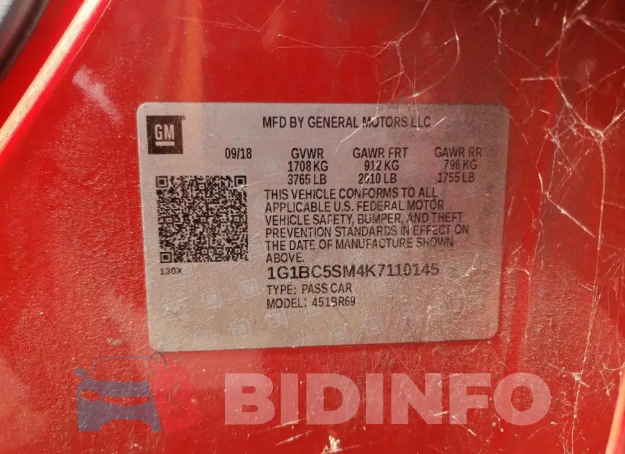 1G1BC5SM4K7110145 Photo# 12