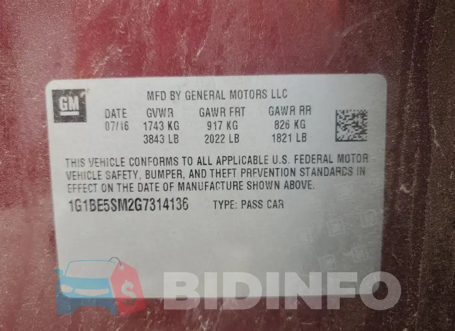 1G1BE5SM2G7314136 Photo# 13