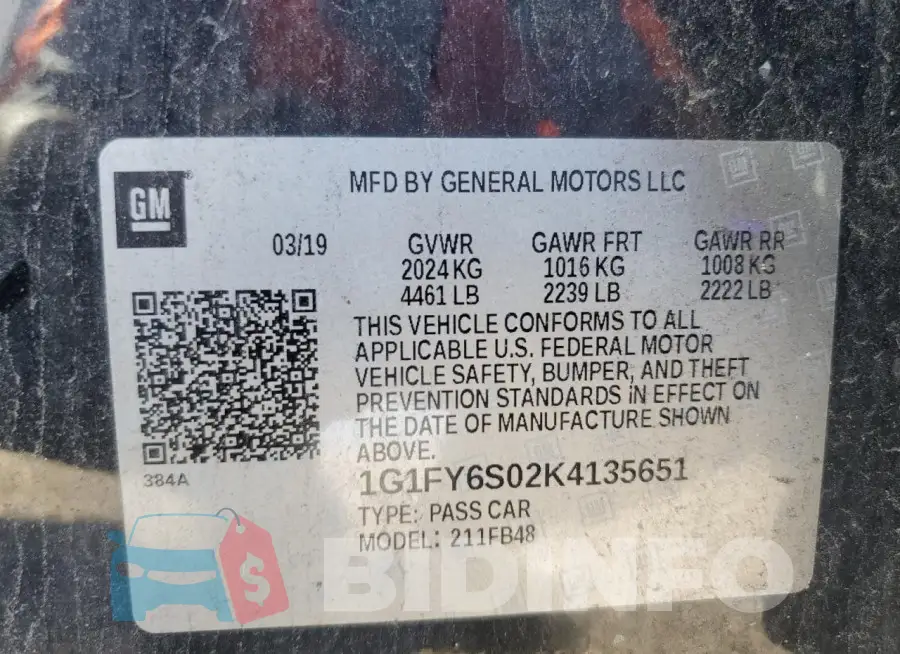 1G1FY6S02K4135651 Photo# 12