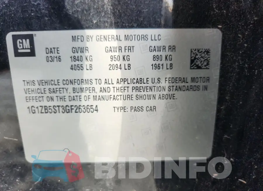 1G1ZB5ST3GF263654 Photo# 12