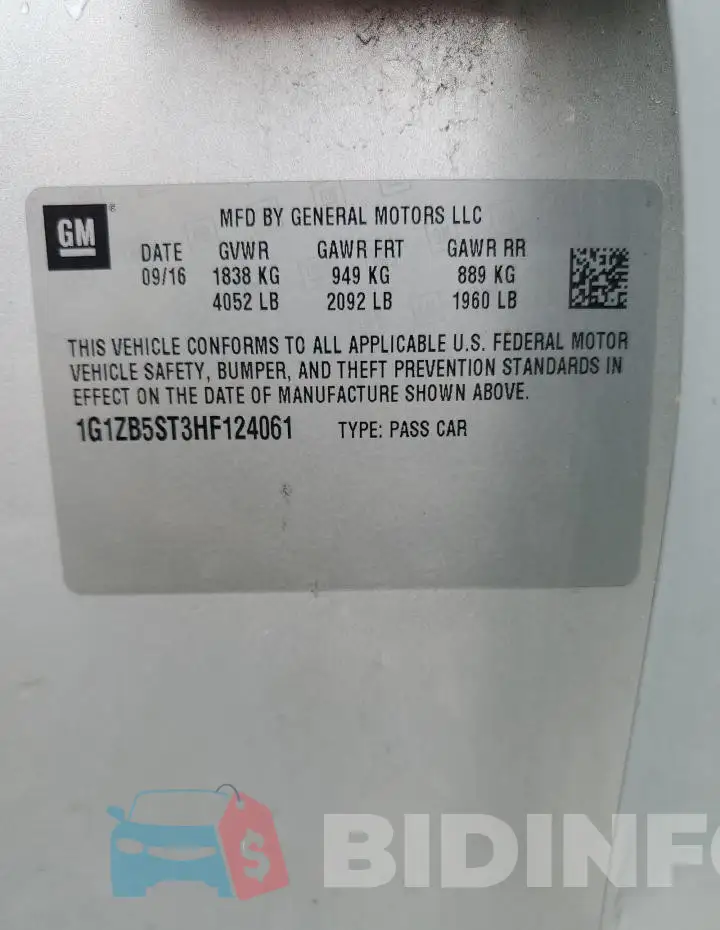 1G1ZB5ST3HF124061 Photo# 12