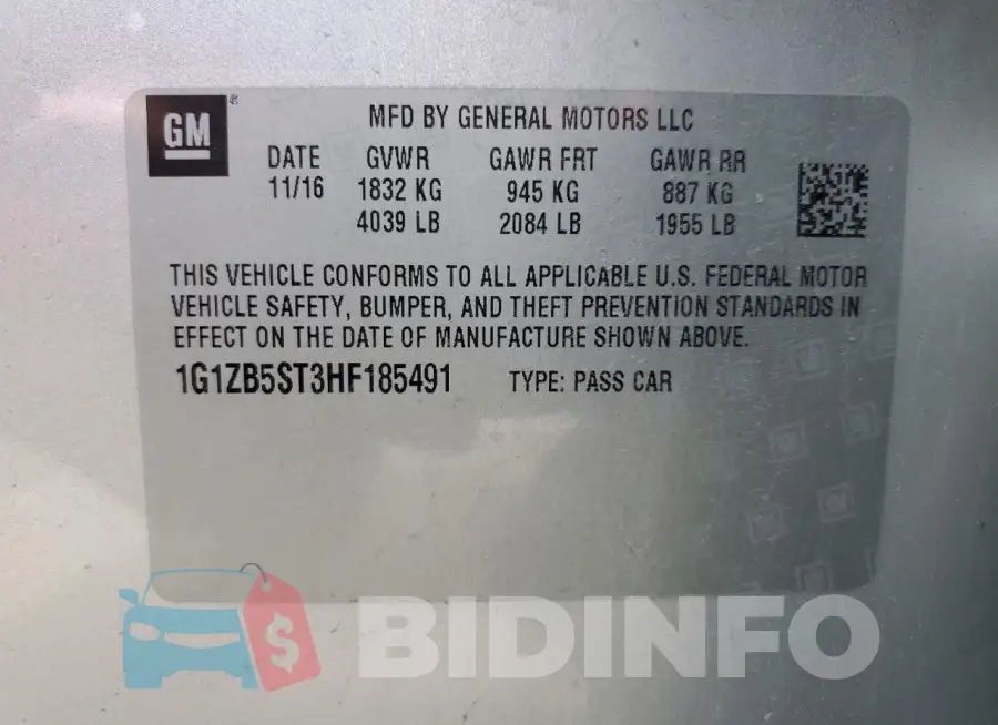 1G1ZB5ST3HF185491 Photo# 12