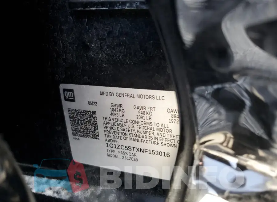 1G1ZC5STXNF153016 Photo# 13