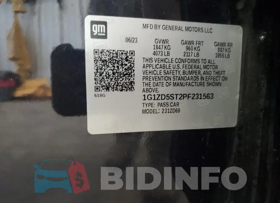 1G1ZD5ST2PF231563 Photo# 13