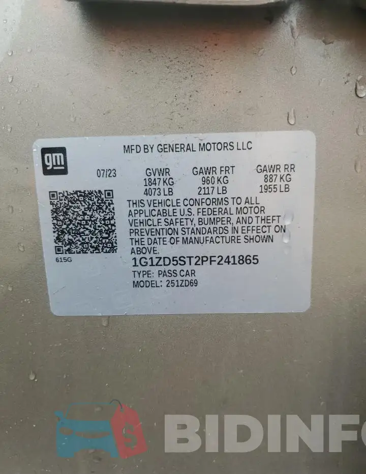 1G1ZD5ST2PF241865 Photo# 13