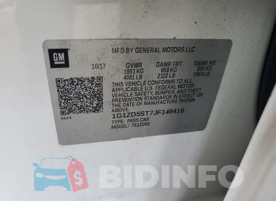 1G1ZD5ST7JF149416 Photo# 12