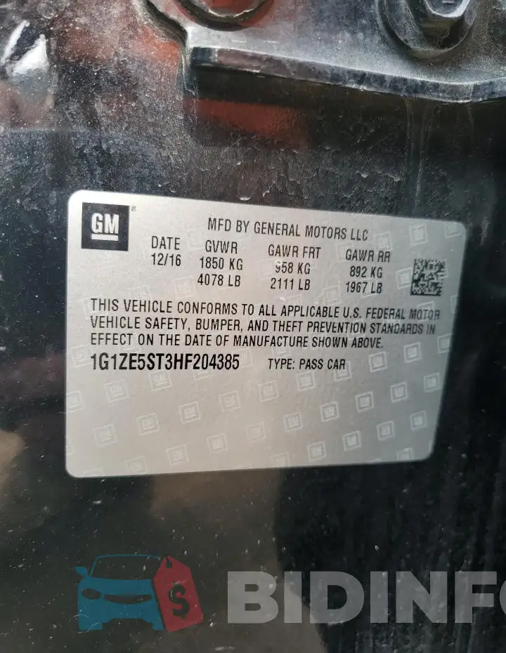 1G1ZE5ST3HF204385 Photo# 12