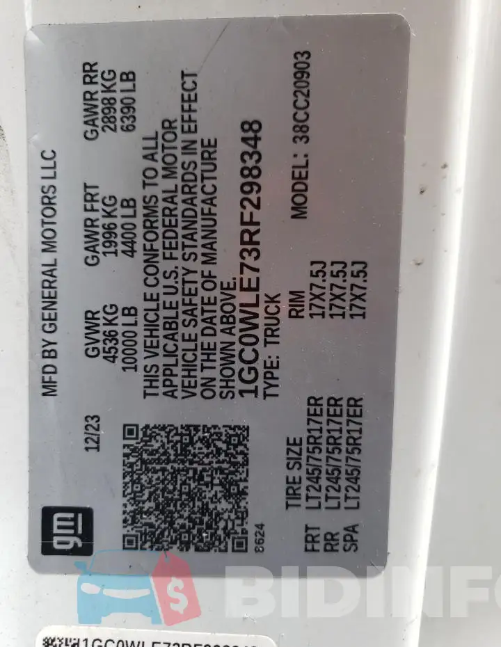 1GC0WLE73RF298348 Photo# 12