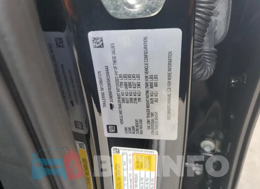 1GNS6FRD9SR104444 Photo# 13
