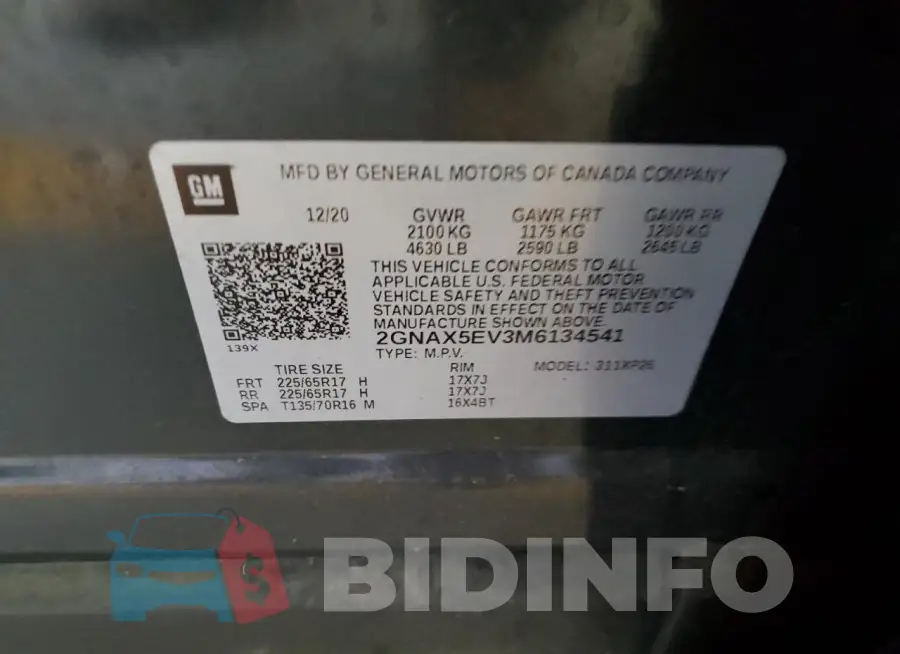 2GNAX5EV3M6134541 Photo# 13