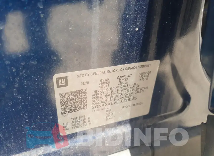 2GNAXXEV8L6216565 Photo# 12