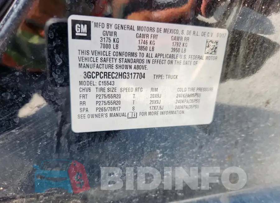3GCPCREC2HG317704 Photo# 12