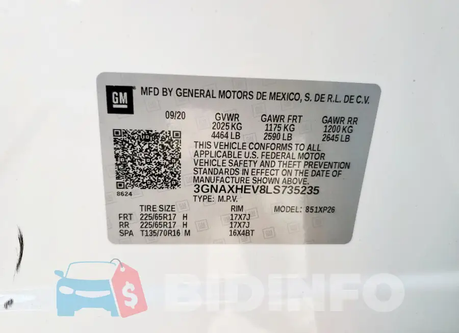 3GNAXHEV8LS735235 Photo# 14