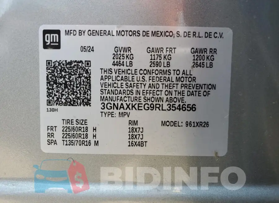 3GNAXKEG9RL354656 Photo# 13
