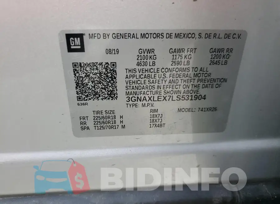 3GNAXLEX7LS531904 Photo# 13