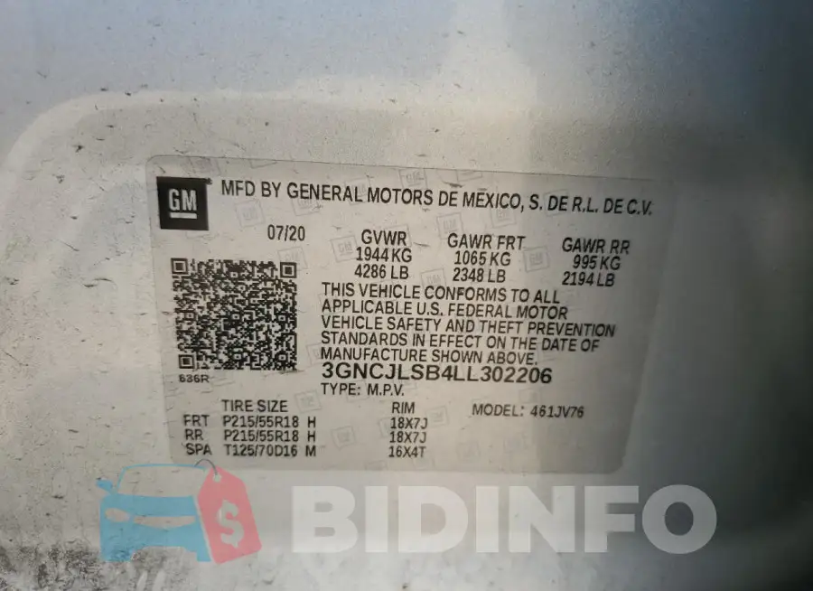 3GNCJLSB4LL302206 Photo# 13