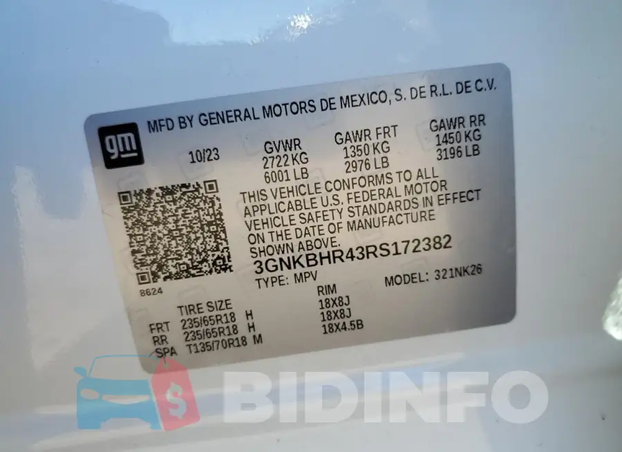 3GNKBHR43RS172382 Photo# 14