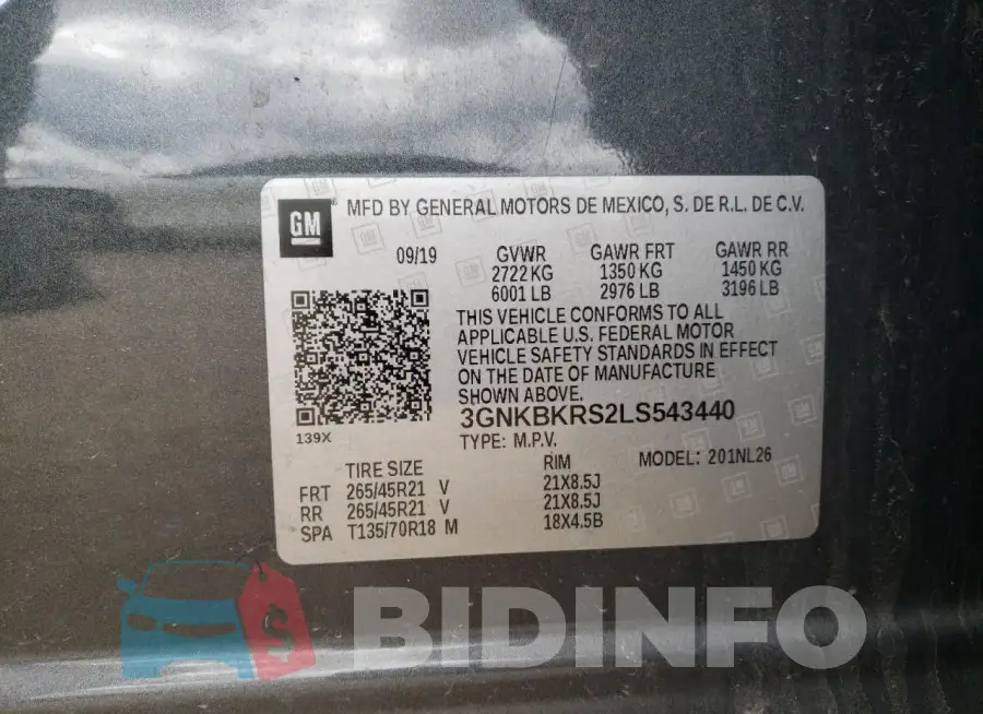 3GNKBKRS2LS543440 Photo# 12