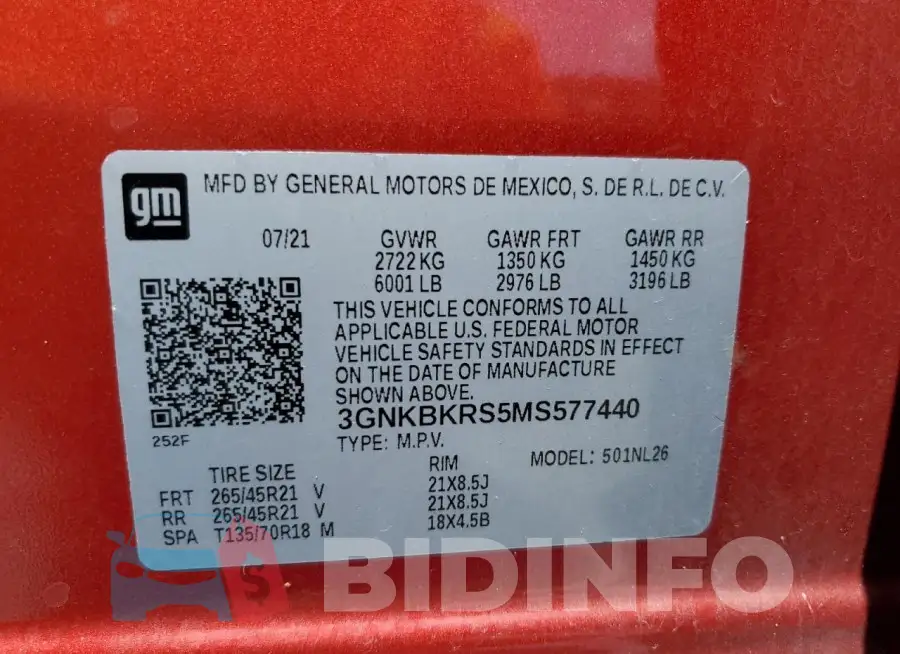 3GNKBKRS5MS577440 Photo# 14
