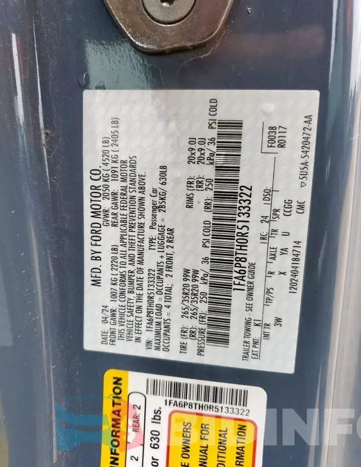 1FA6P8TH0R5133322 Photo# 13